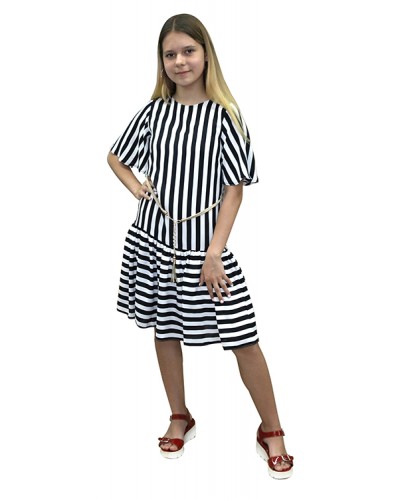 Полосатое платье оверсайз для девочки на рост 128, 134, 140, 152, 164 см Турция